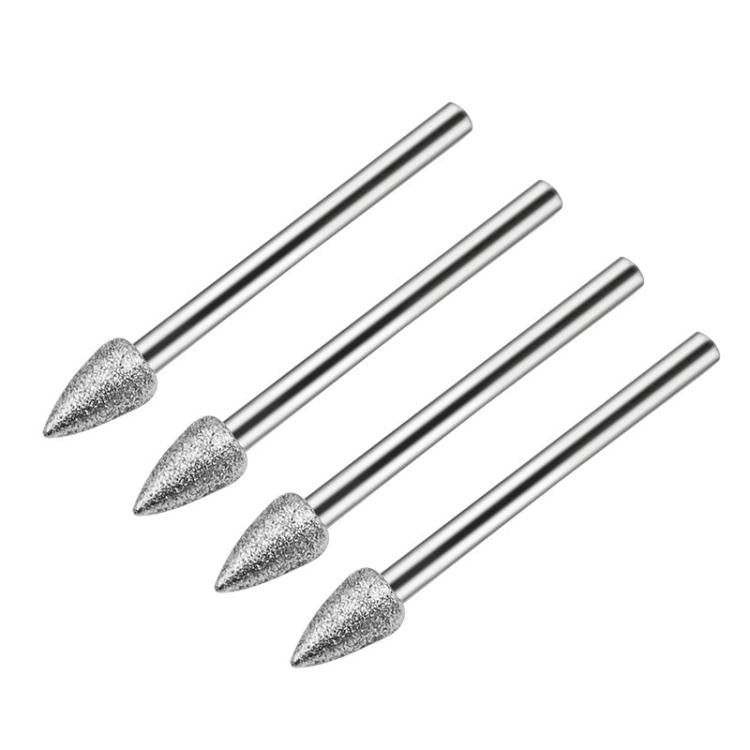 20pcs /Pack 120 Mesh Pointed Diamond Grinding Head Diamond Fine Sanding Rod Jade Engraving Grinding Heads
