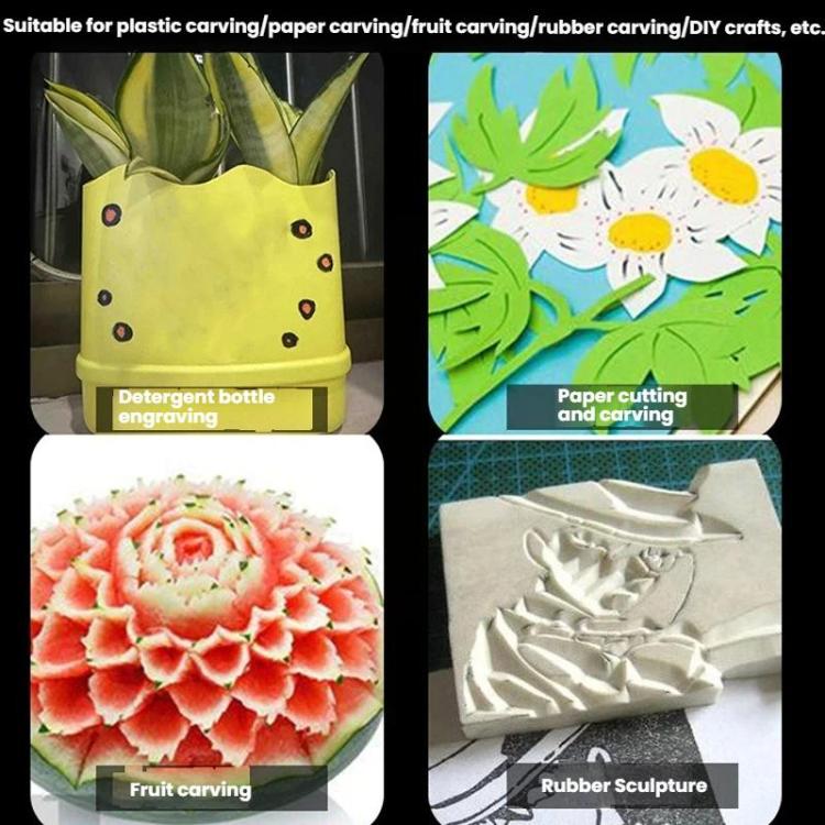 14pcs /Set Rubber Stamp Paper Cutting Carving Knife DIY Fruit Carving Knife