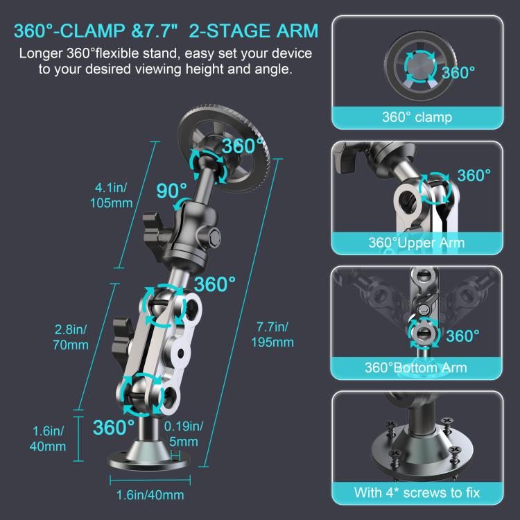 Metal Car Wall-Mounted Center Console Phone Holder, Style: Magnetic Head