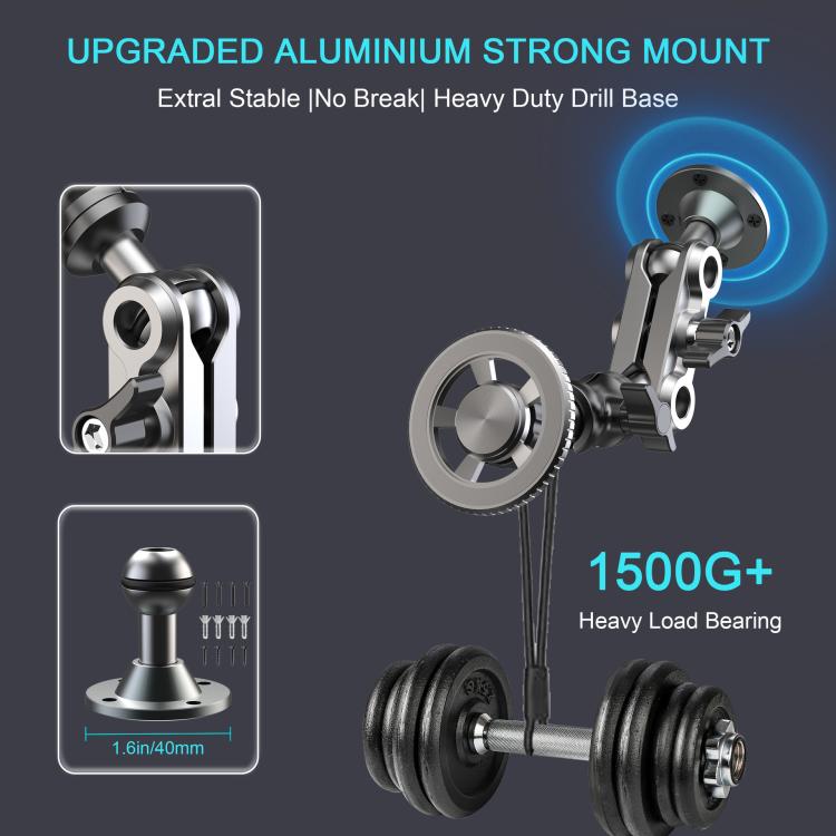 Metal Car Wall-Mounted Center Console Phone Holder, Style: Magnetic Head