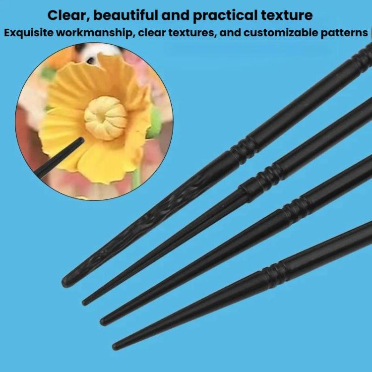 3sets Soft Pottery Clay Indentation Sculpting Pen DIY Baking Flipper Stick Pottery Clay Flower Modeling Tool