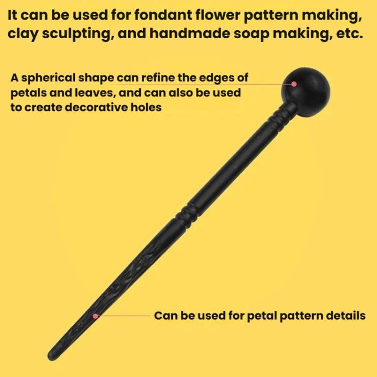 3sets Soft Pottery Clay Indentation Sculpting Pen DIY Baking Flipper Stick Pottery Clay Flower Modeling Tool