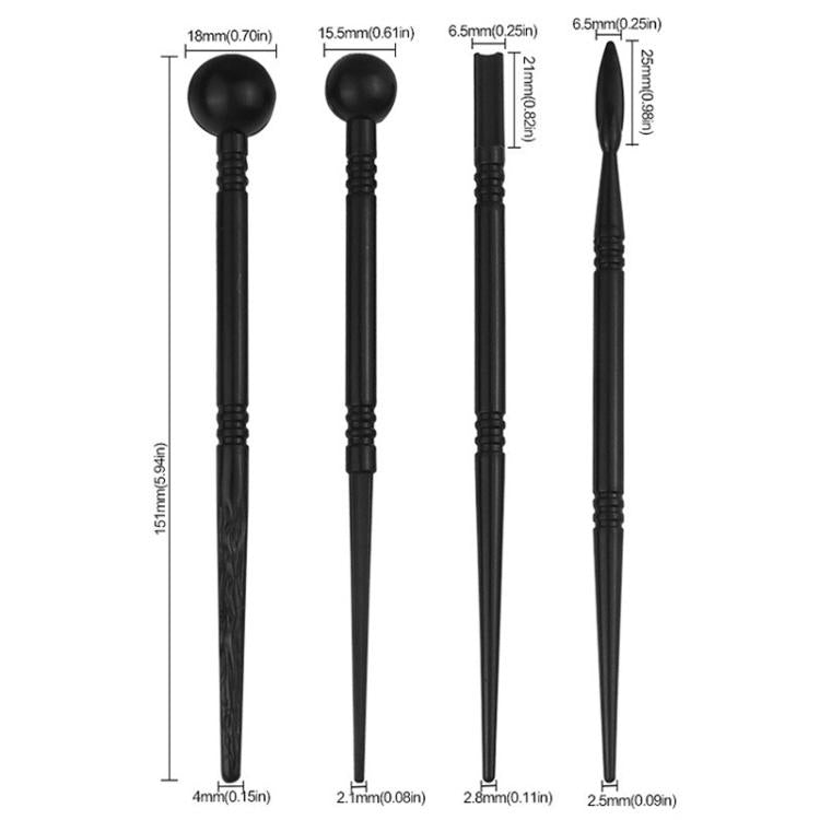 3sets Soft Pottery Clay Indentation Sculpting Pen DIY Baking Flipper Stick Pottery Clay Flower Modeling Tool