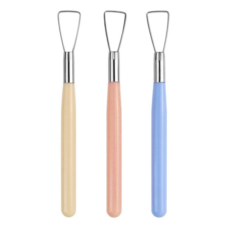 3pcs Pottery Clay Handmade Pottery Sculpting Tools Plastic Clay Embossing Tools - Blue+Pink+Beige