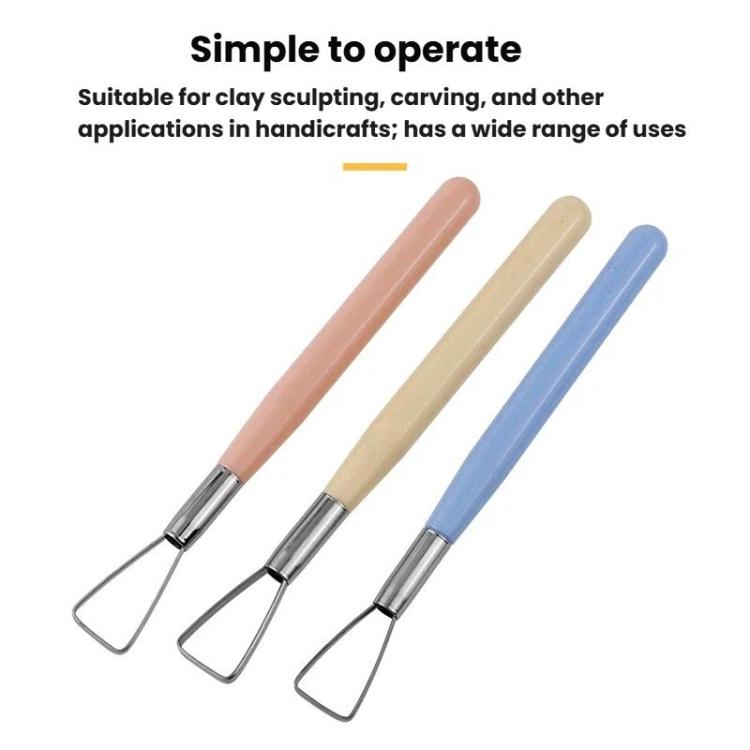 3pcs Pottery Clay Handmade Pottery Sculpting Tools Plastic Clay Embossing Tools - Blue+Pink+Beige