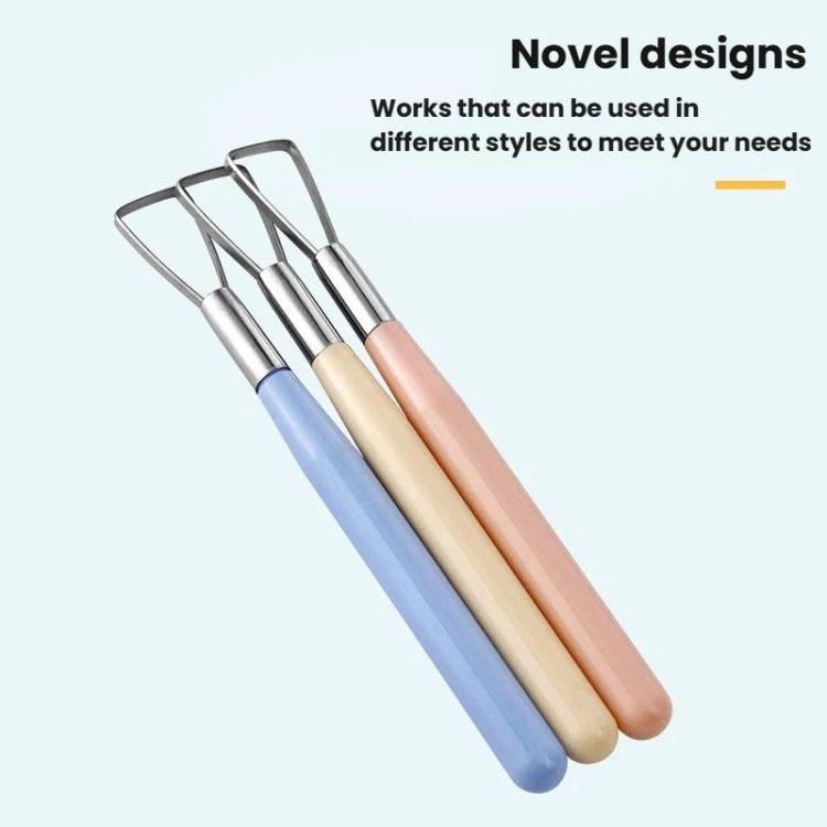 3pcs Pottery Clay Handmade Pottery Sculpting Tools Plastic Clay Embossing Tools - Blue+Pink+Beige