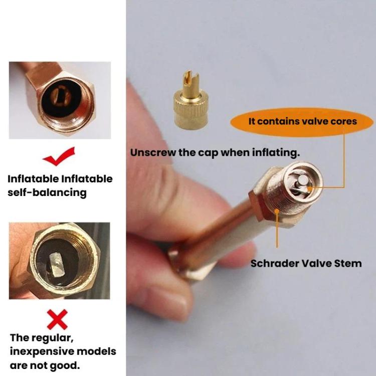 Valve Extender For Balance Scooter & Bicycle Pure Copper Inflation Nozzle For Tubeless Tires, Size: 10.87cm