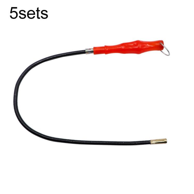 5sets Bent-Head Flexible Hose Magnetic Rod Screw Retriever - Red