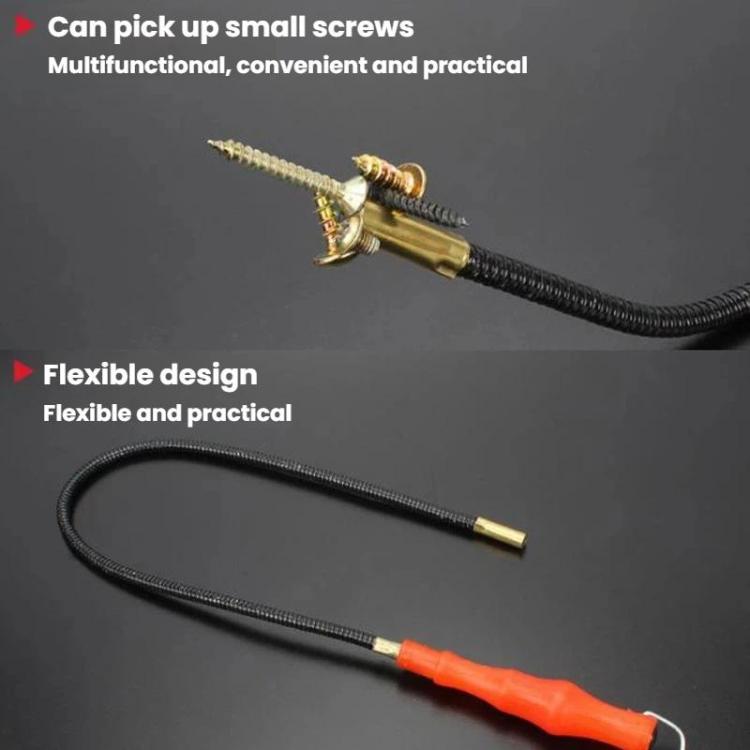 5sets Bent-Head Flexible Hose Magnetic Rod Screw Retriever - Red