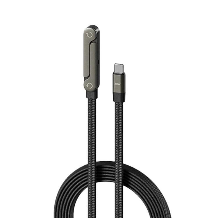 30W Type-C To 8 Pin 1.5m Data Cable With Foldable Stand Fast-Charging Braided Charging Cable
