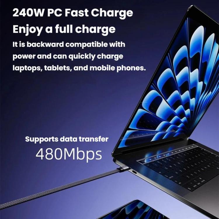 65W USB-A To Type-C 1.5m Data Cable With Foldable Stand Fast-Charging Braided Charging Cable