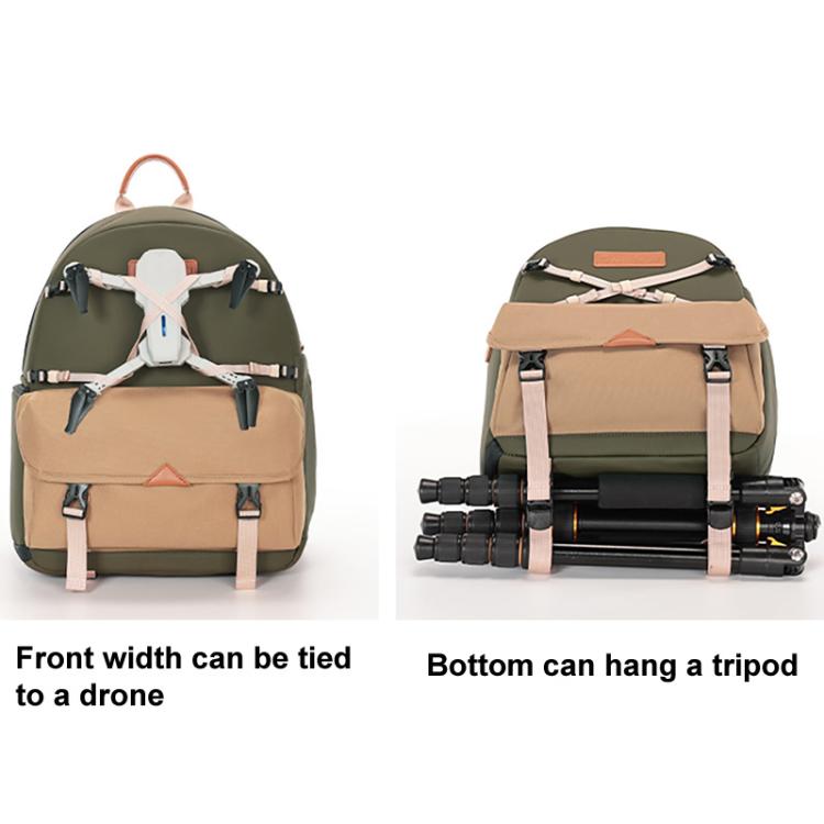 Cwatcun D249 Casual Shoulder Camera Bag Decompressorized Quick Access DSLR Storage Bag, Color: Medium Army Green