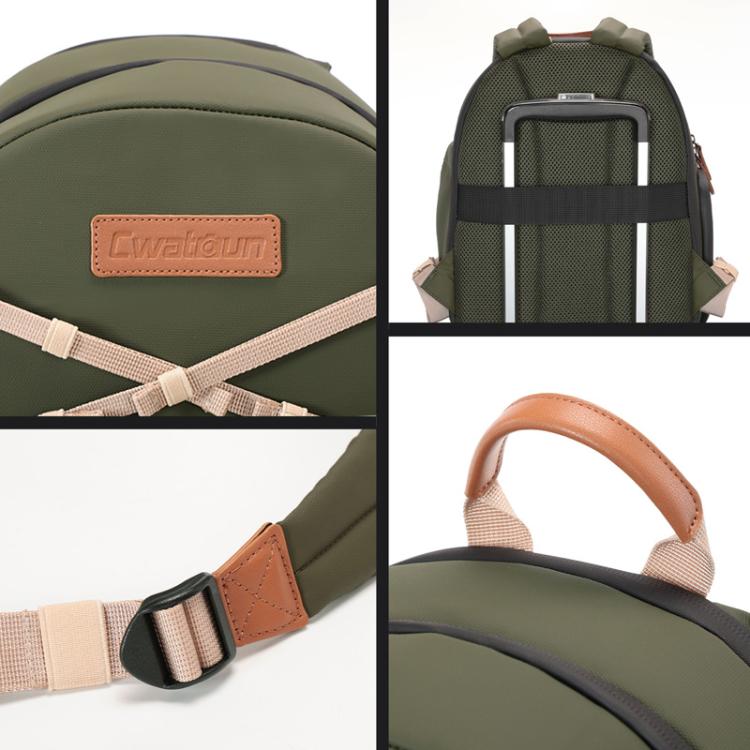 Cwatcun D249 Casual Shoulder Camera Bag Decompressorized Quick Access DSLR Storage Bag, Color: Medium Army Green