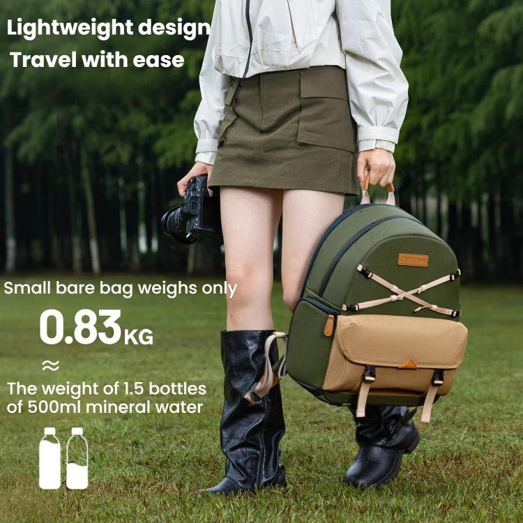 Cwatcun D249 Casual Shoulder Camera Bag Decompressorized Quick Access DSLR Storage Bag, Color: Medium Army Green
