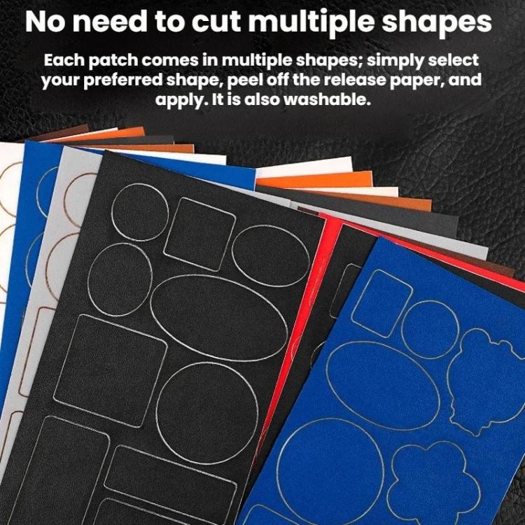 10sets Leather Repair Patches For Sofas Chairs And Car Seats, Color: Style A White