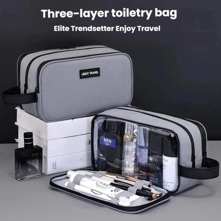 3-Layers Large-Capacity Waterproof Toiletry Bag Portable Travel Cosmetic Storage Bag