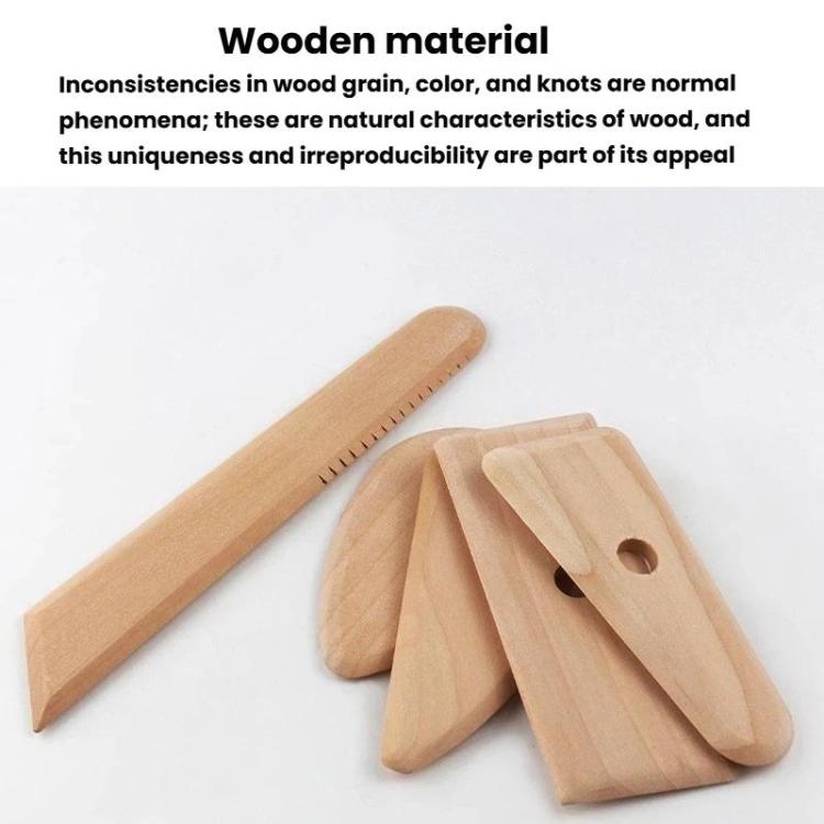 5pcs /Pack Pottery Clay Carving Art Soft Pottery Wooden Tools Handmade DIY Wooden Skeleton Knife