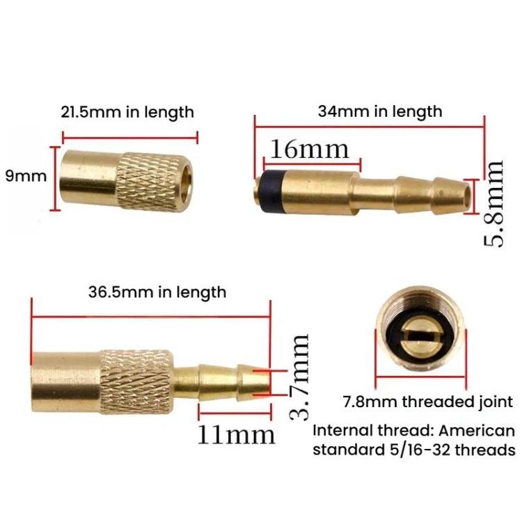 2pcs Universal Car Tire Inflation Nozzle Pagoda Connector Valve