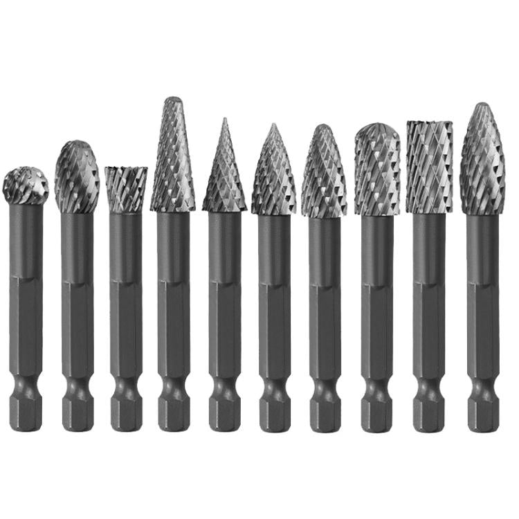 HX1025 Double Groove Alloy Steel Rotary File Woodworking Carving / Reaming / Slotting Grinding Head