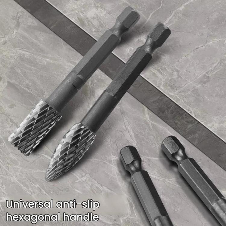 NX1010 Double Groove Alloy Steel Rotary File Woodworking Carving / Reaming / Slotting Grinding Head