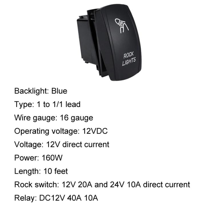 UTV Signal Light Switch Wiring Harness Kit With Waterproof 12V Automotive Relay, Model: Headlight Model With Rock Light Wiring Harness