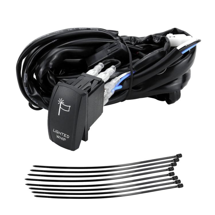 UTV Signal Light Switch Wiring Harness Kit With Waterproof 12V Automotive Relay, Model: Bar Light Model With Flagpole Light Wiring Harness