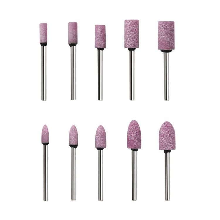 10pcs /Set 3mm Shank Flint Wheel Sanding Head Polishing Head, Color: Pink
