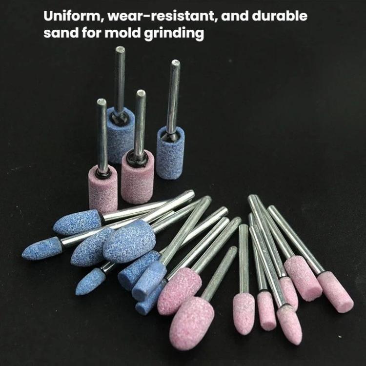 10pcs /Set 3mm Shank Flint Wheel Sanding Head Polishing Head, Color: Pink
