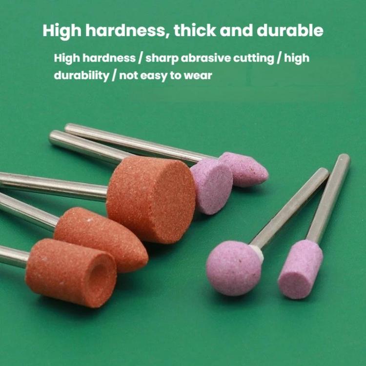 2sets Mini Flintstone 3mm Shank Sanding and Polishing Head Grinding Wheel Corundum Grinding Heads