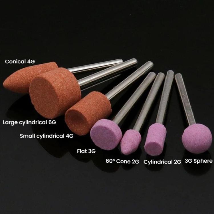 2sets Mini Flintstone 3mm Shank Sanding and Polishing Head Grinding Wheel Corundum Grinding Heads