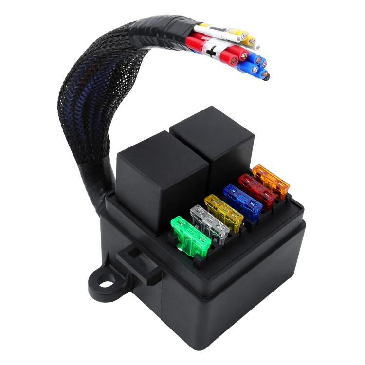 12V/80A Motorcycle 6-Way Waterproof Fuse Box with Starter Relay - CP-5268