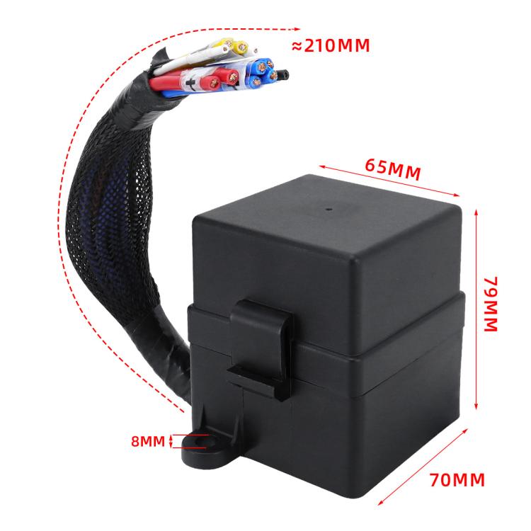 12V/80A Motorcycle 6-Way Waterproof Fuse Box with Starter Relay - CP-5268