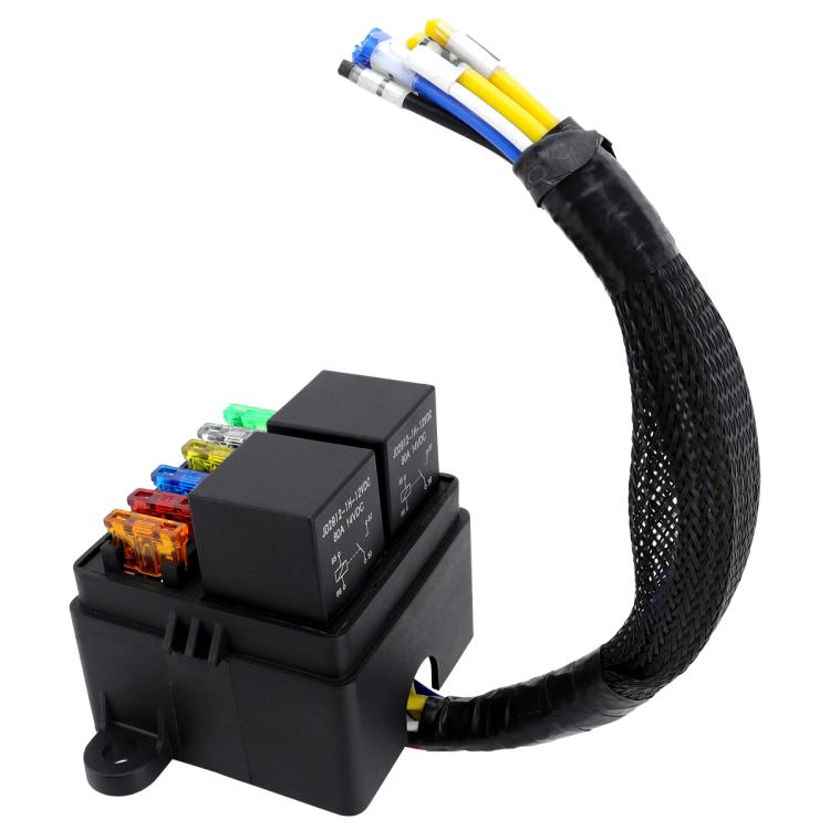 12V/80A Motorcycle 6-Way Waterproof Fuse Box with Starter Relay - CP-5268