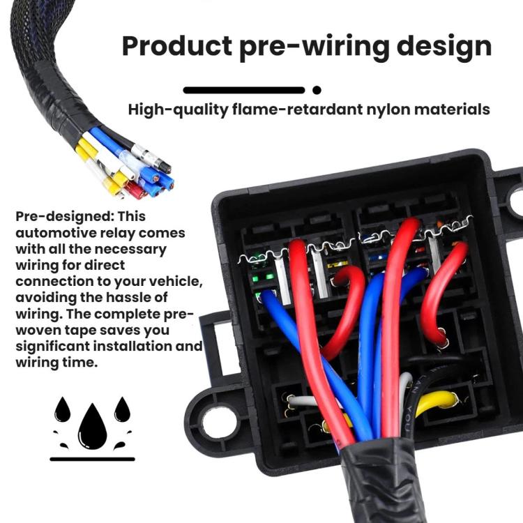 12V/80A Motorcycle 6-Way Waterproof Fuse Box with Starter Relay - CP-5268