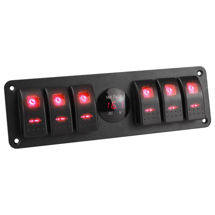Waterproof Switch Panel With Digital Voltage Display For Vehicles And Ships