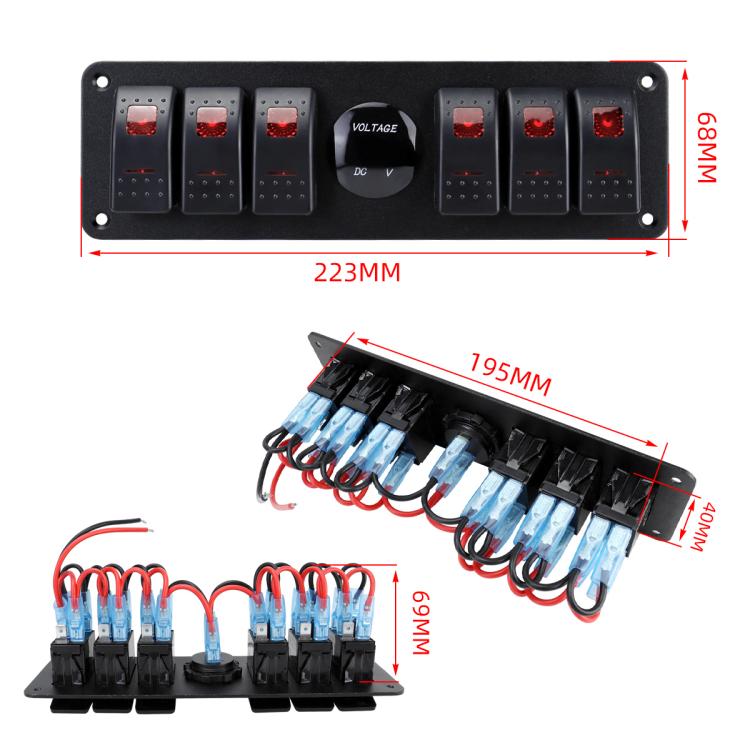 Waterproof Switch Panel With Digital Voltage Display For Vehicles And Ships