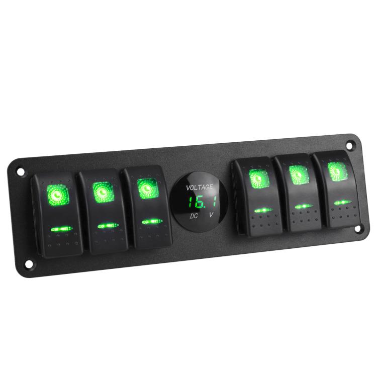Waterproof Switch Panel With Digital Voltage Display For Vehicles And Ships