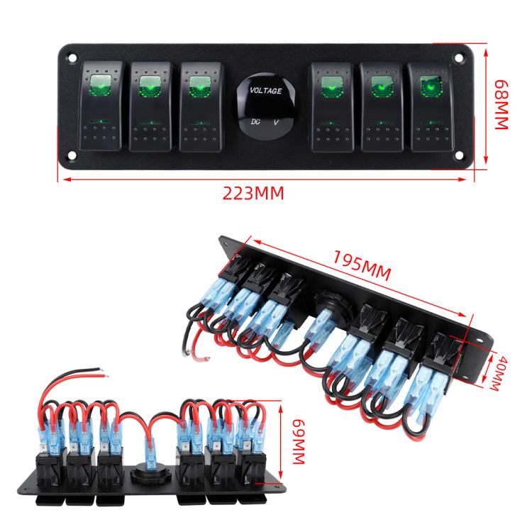 Waterproof Switch Panel With Digital Voltage Display For Vehicles And Ships