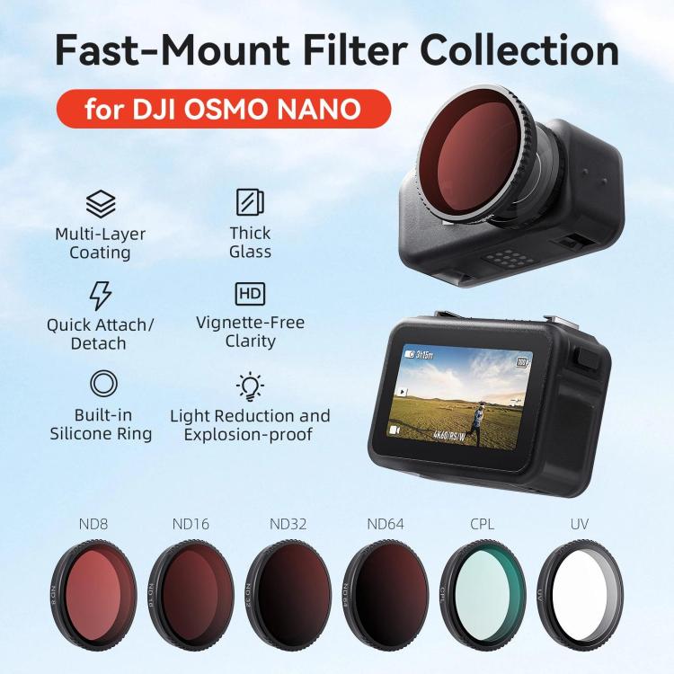 For DJI Osmo Nano aMagisn Quick-Change Snap-On Filter UV