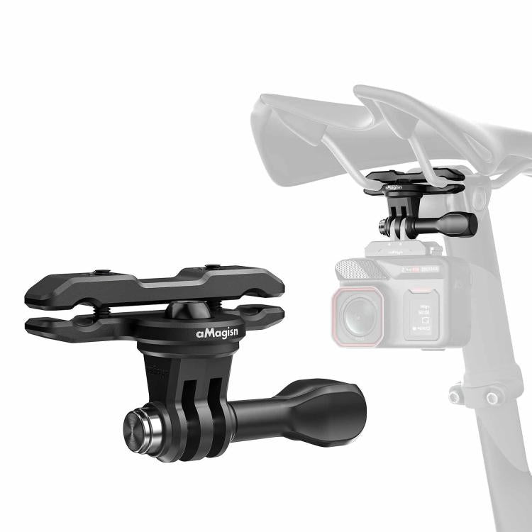 aMagisn  Universal Bike Seat Rail Mount for Action Cameras Bike Seat Clamp - Black