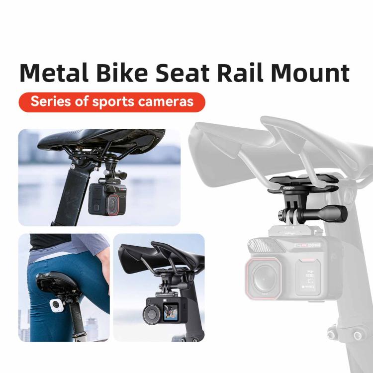 aMagisn  Universal Bike Seat Rail Mount for Action Cameras Bike Seat Clamp - Black