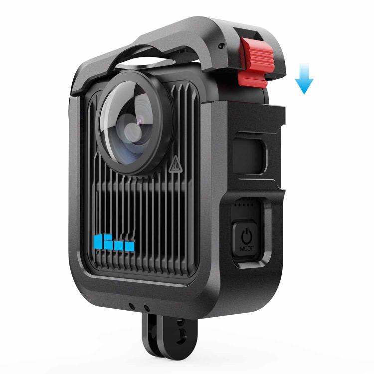 For GoPro MAX2 Aluminum Alloy Cage Kit Protective Frame With Dual Cold Shoe Mounts, Spec: Kit A