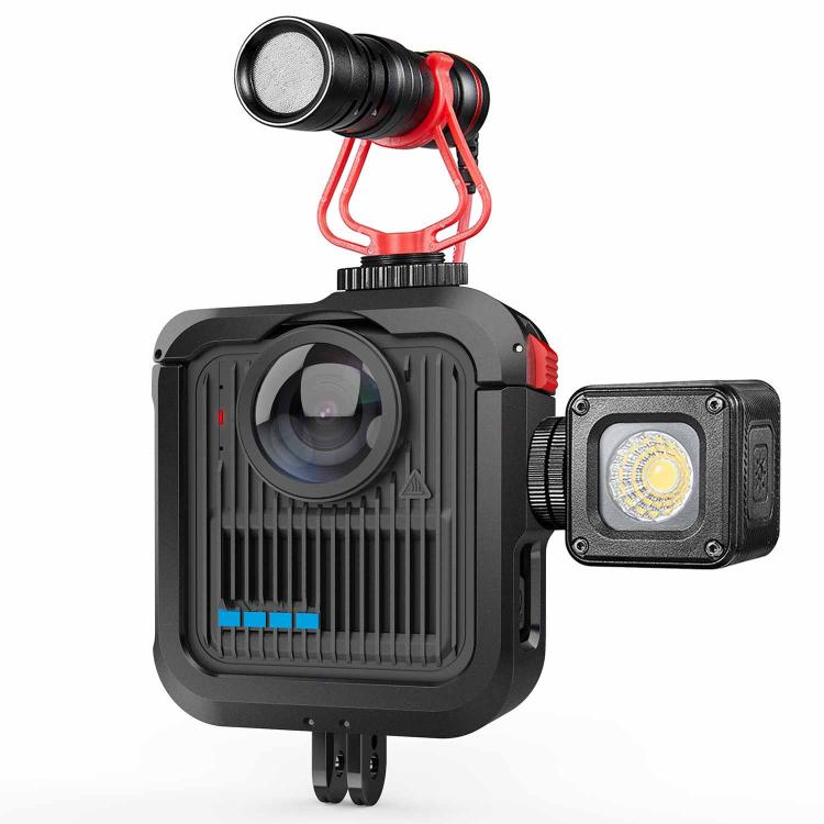 For GoPro MAX2 Aluminum Alloy Cage Kit Protective Frame With Dual Cold Shoe Mounts, Spec: Kit A