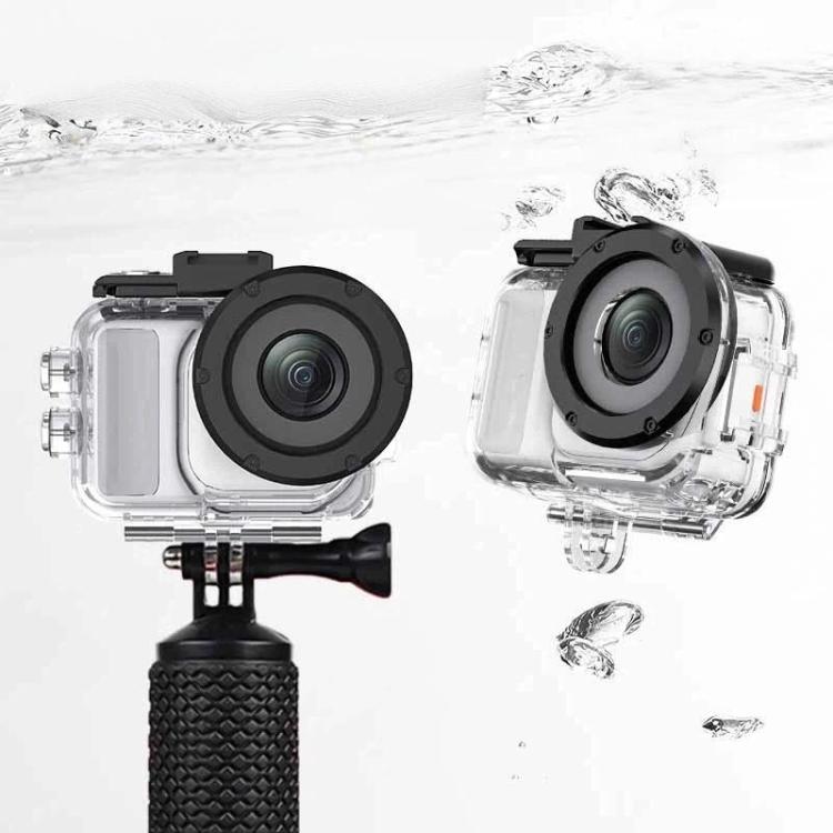 For Insta360 GO Ultra 60m Waterproof Case Kit Dive Housing With Dual Cold Shoe - Transparent