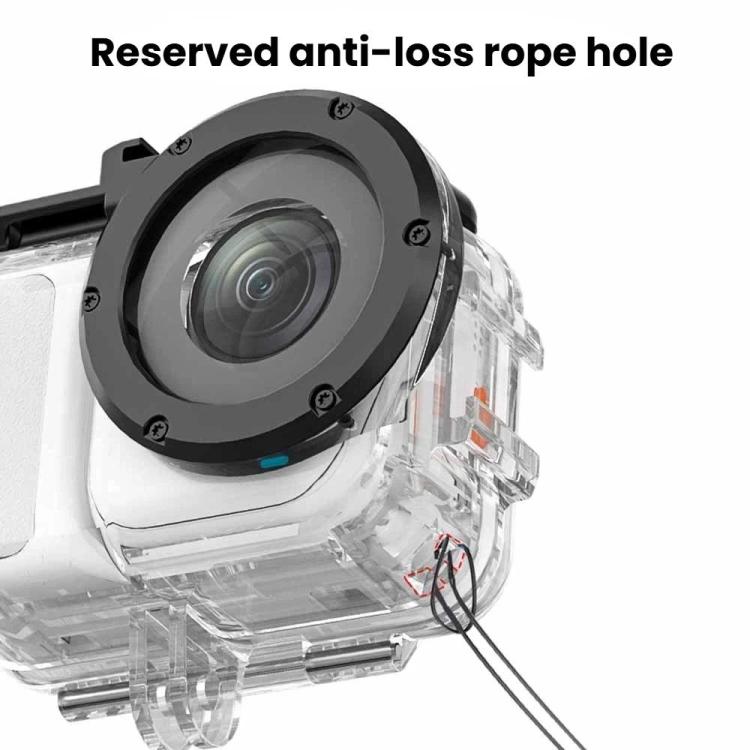 For Insta360 GO Ultra 60m Waterproof Case Kit Dive Housing With Dual Cold Shoe - Transparent