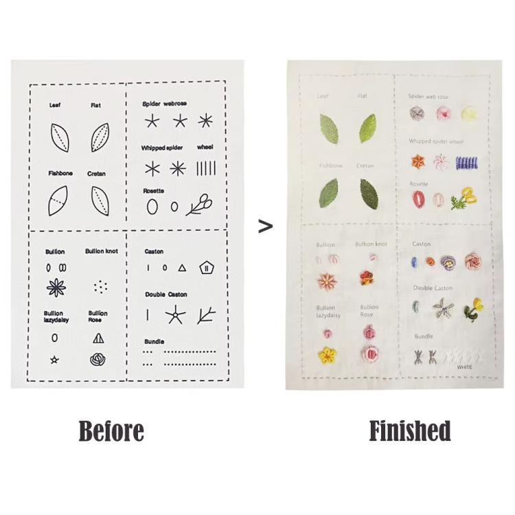 DIY Embroidery Stitch Book with 40 Techniques for Beginners for Beginners C Type No Tools