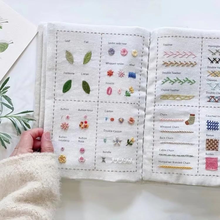 DIY Embroidery Stitch Book with 40 Techniques for Beginners for Beginners C Type No Tools