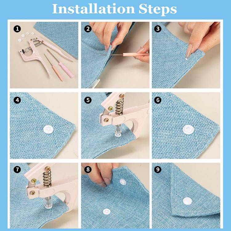 No-Seam Snap Fastener Plastic Snaps With Storage Box Installation Tool, Specification: 50pcs /Sets Mixed Colors
