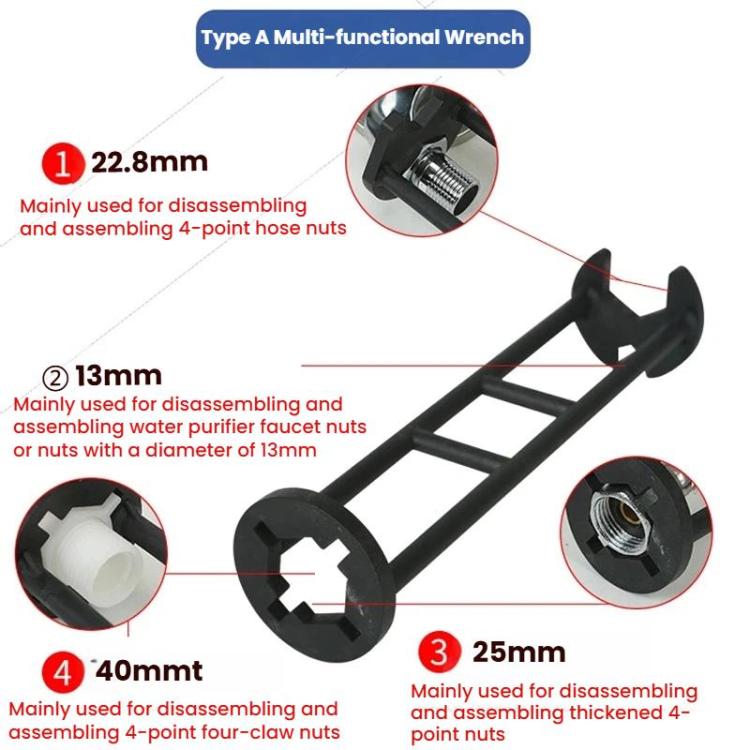 2pcs Multi-function Faucet Installation Wrench Sink Pipe Angle Valve Installation Repair Removal Tool, Spec: A Small+B Large