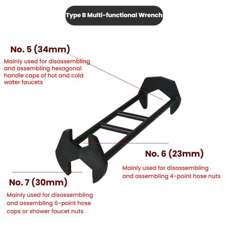2pcs Multi-function Faucet Installation Wrench Sink Pipe Angle Valve Installation Repair Removal Tool, Spec: A Small+B Large